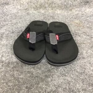 Levis Sandals Mens‎ 8 Flip Flops Black Gray Denim New